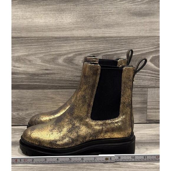 Lauren Ralph Lauren Corinne Leather Chelsea Boots Pull On Black Bronze Size 6B - Picture 14 of 16
